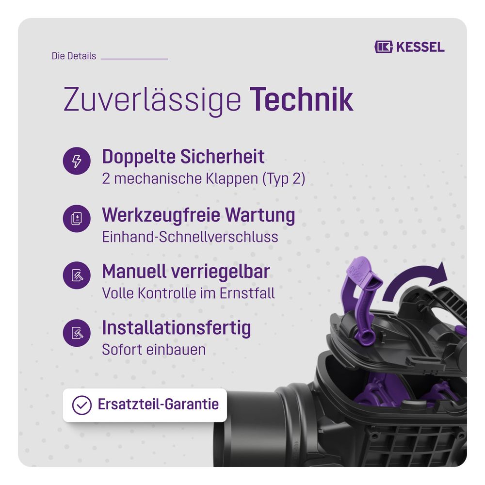 Kessel Rückstauverschluss Staufix, DN 100 Typ 2, freiliegend... KESSEL-730100 4026092076354 (Abb. 4)
