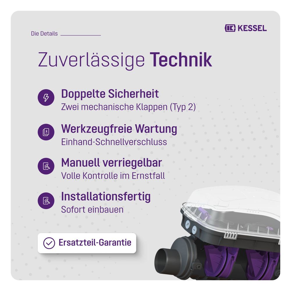 Kessel Rückstauverschluss Staufix, SWA DN 100, freiliegend... KESSEL-73100.10 4026092003909 (Abb. 4)