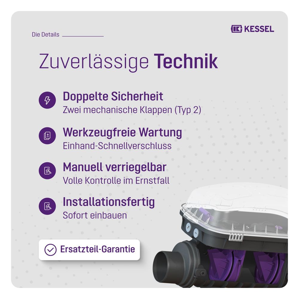 Kessel Rückstauverschluss Staufix, SWA DN 125, freiliegend... KESSEL-73125.10 4026092003930 (Abb. 4)
