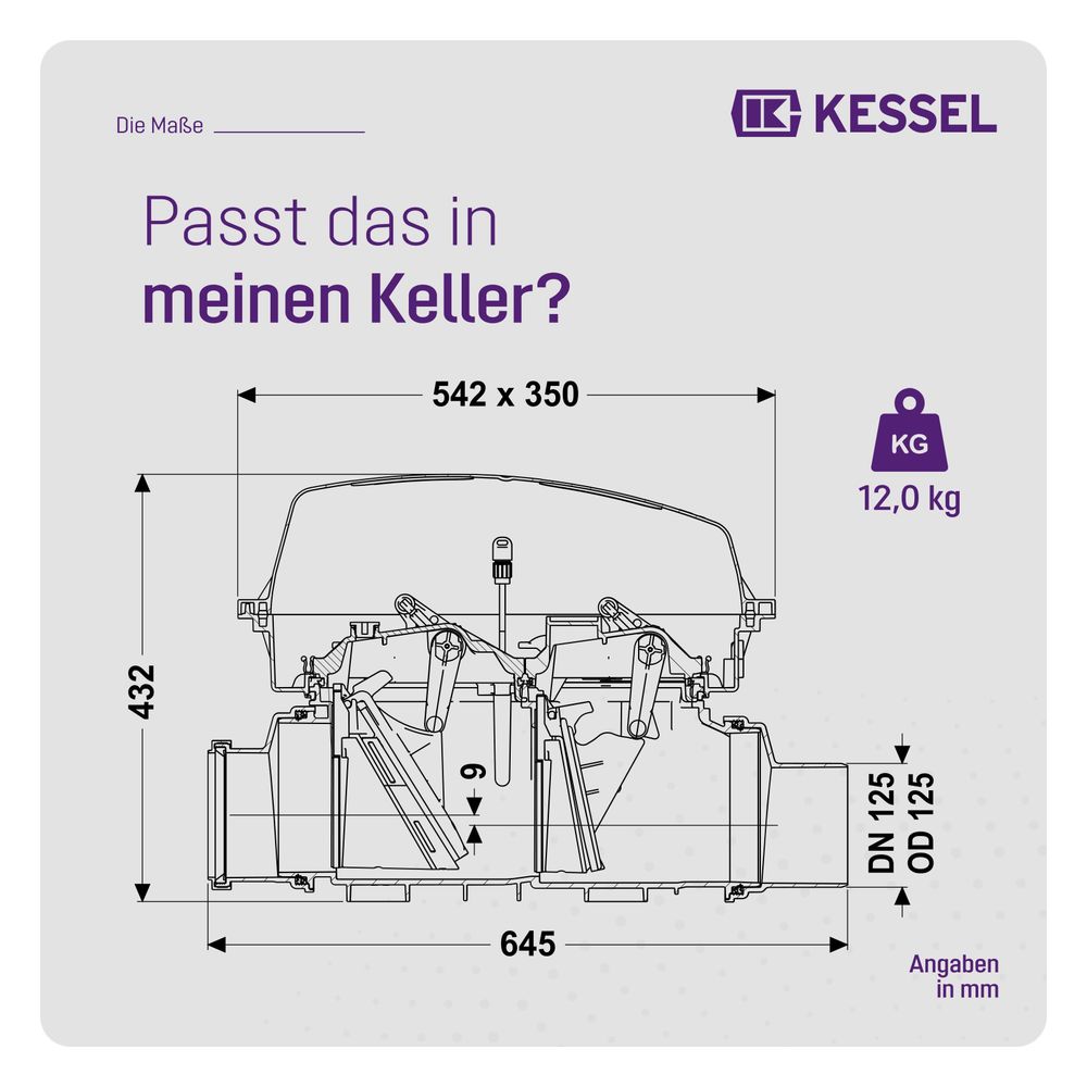 Kessel Rückstauautomat Staufix FKA, DN 125, Schaltgerät Comfort, freiliegend... KESSEL-84125 4026092046340 (Abb. 2)