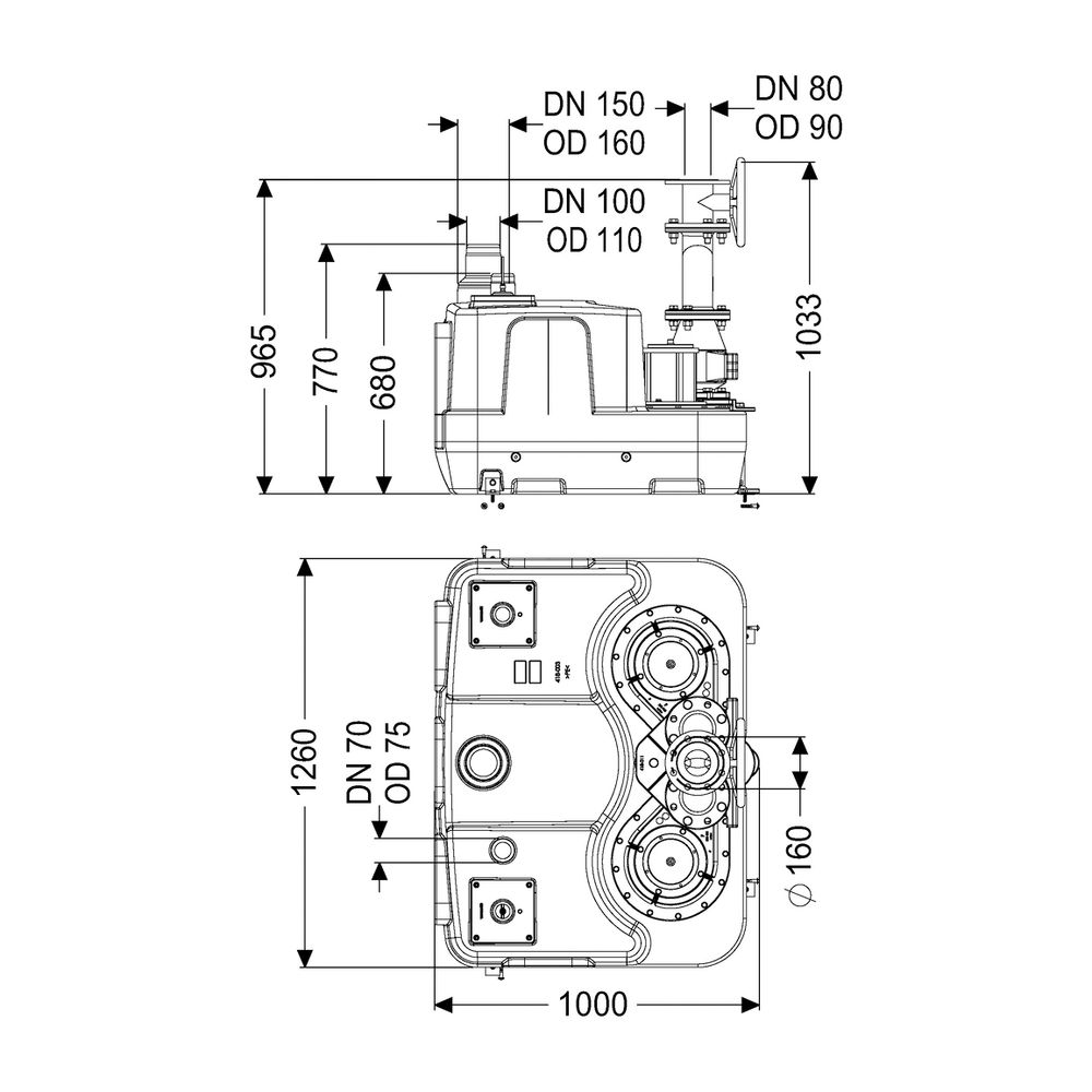 Kessel Hebeanlage Aqualift F XL 300L Duo SPF 1500-S3, 400V 40m3/h, max. Förderhöhe 8m, Gu... KESSEL-11034 4026092057018 (Abb. 2)