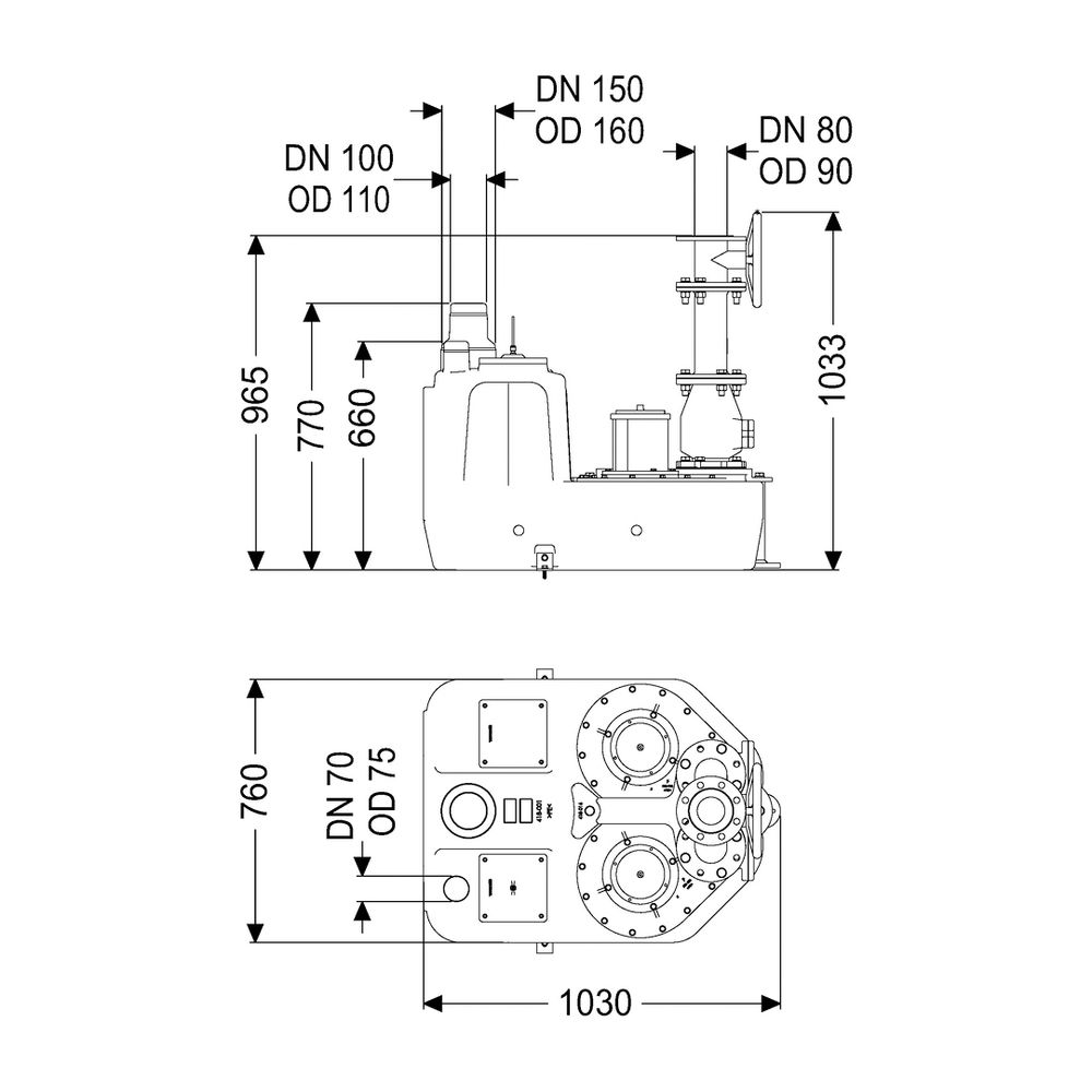 Kessel Hebeanlage Aqualift F XL 200 l Duo SPF 3000-S3, Schieber aus Guss... KESSEL-11043 4026092057100 (Abb. 2)