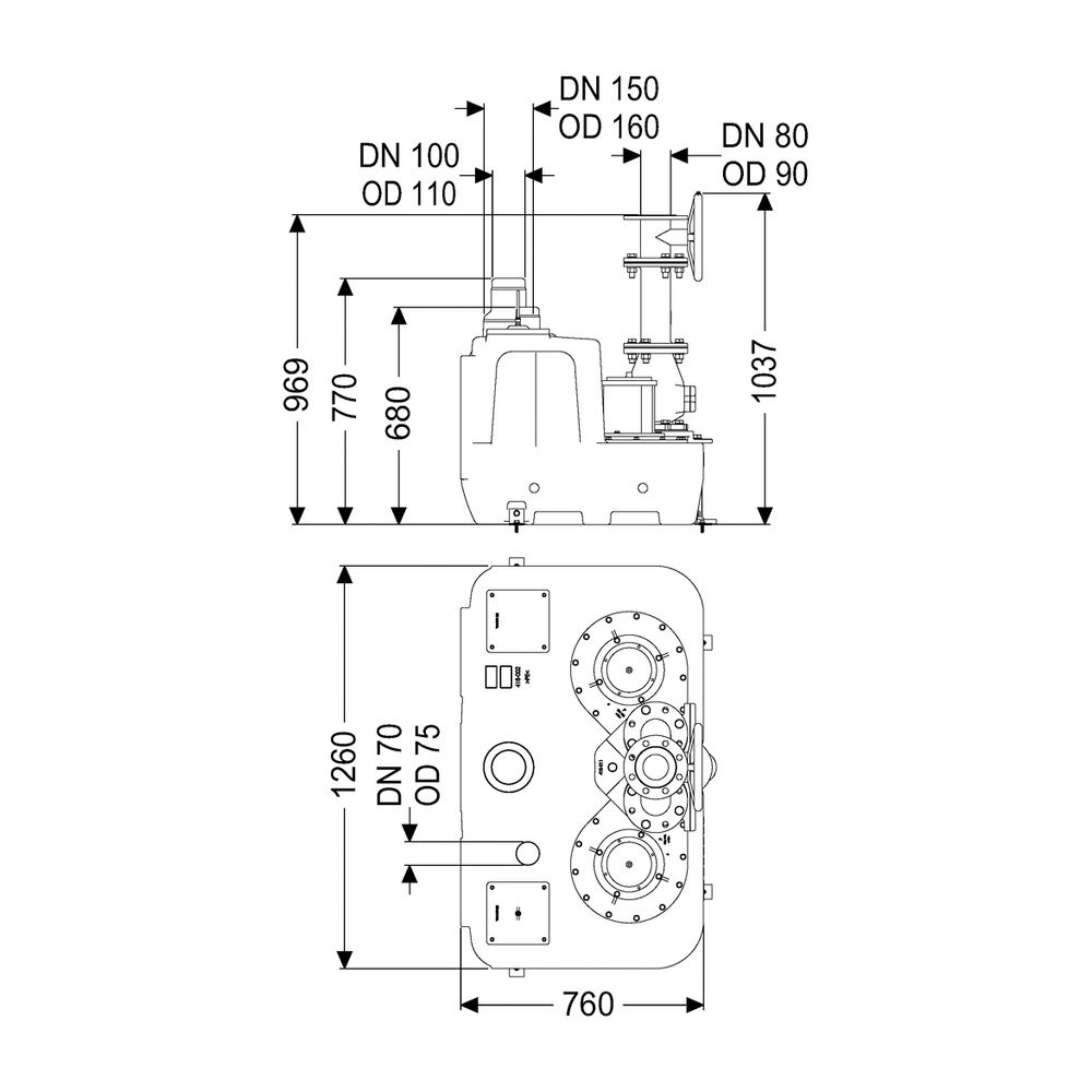 Kessel Hebeanlage Aqualift F XL 300 l Duo SPF 3000-S3, Schieber aus Guss... KESSEL-11052 4026092057193 (Abb. 2)