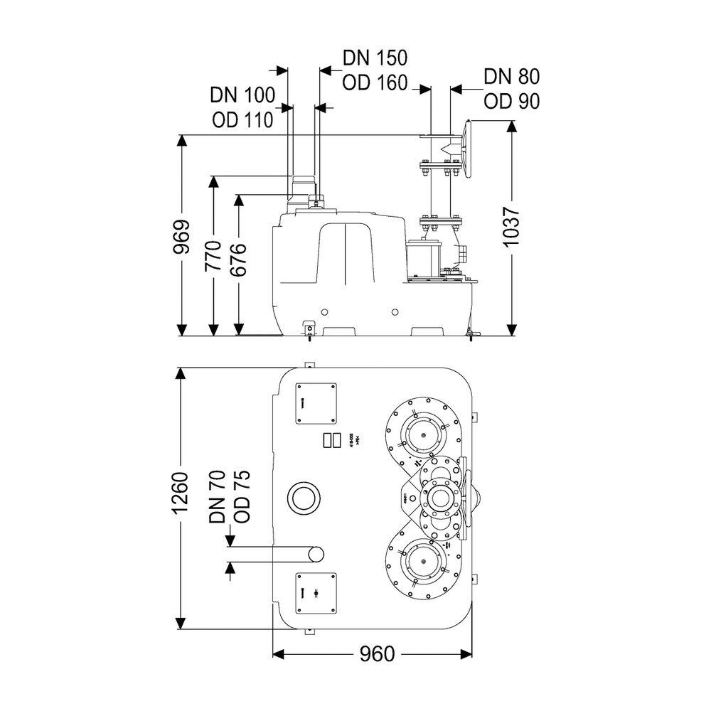 Kessel Hebeanlage Aqualift F XL 450 l Duo SPF 3000-S3, Schieber aus Guss... KESSEL-11057 4026092057247 (Abb. 2)