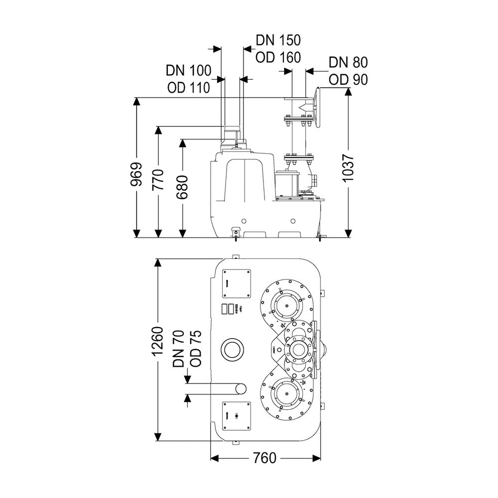 Kessel Hebeanlage Aqualift F XL 300 l Duo SPF 4500-S3, Schieber aus Guss... KESSEL-11067 4026092057346 (Abb. 2)