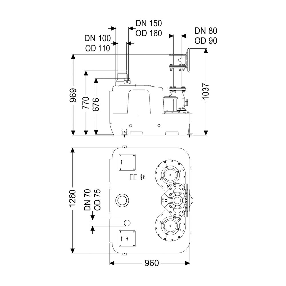 Kessel Hebeanlage Aqualift F XL 450 l Duo SPF 4500-S3, Schieber aus Guss... KESSEL-11070 4026092057377 (Abb. 2)