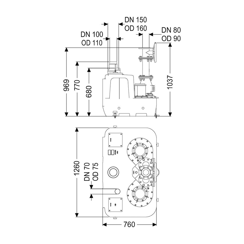 Kessel Hebeanlage Aqualift F XL 300 l Duo SPF 5500-S3, Schieber aus Guss... KESSEL-11080 4026092057476 (Abb. 2)