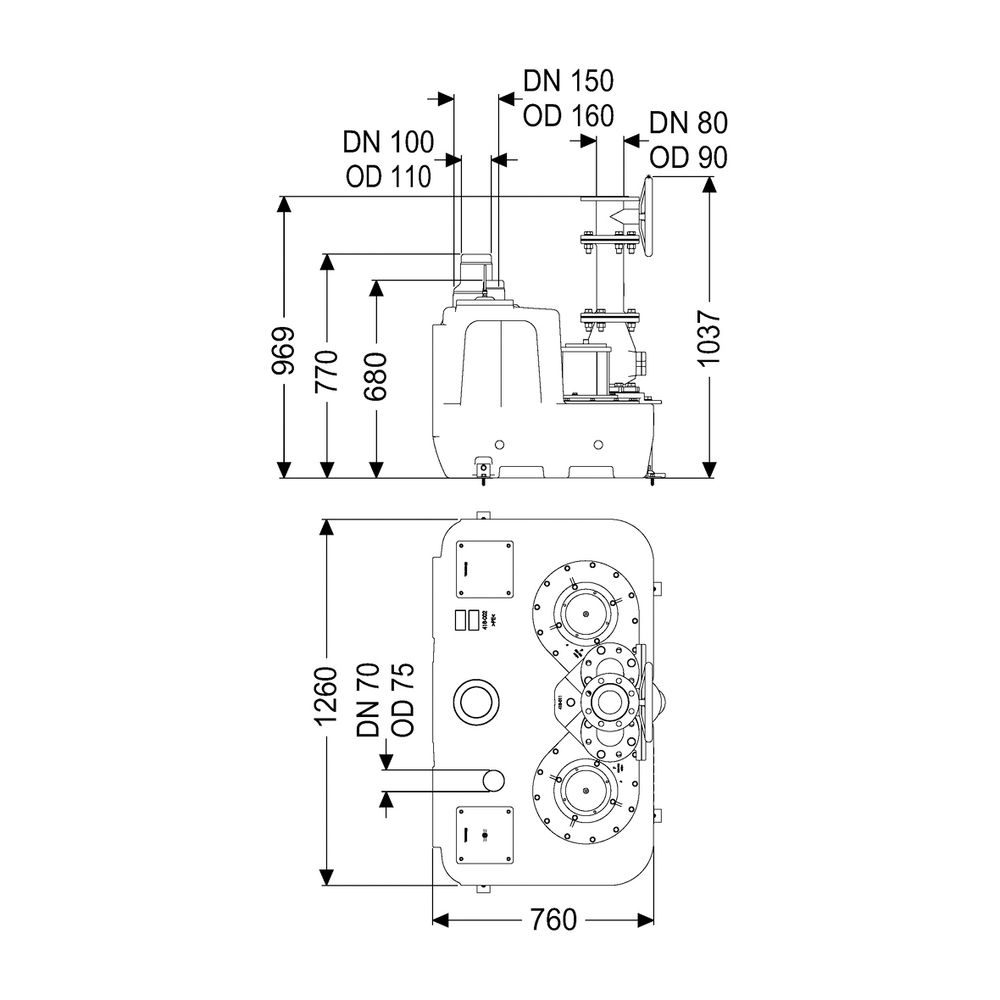 Kessel Hebeanlage Aqualift F XL 300 l Duo SPF 4500-S1, Schieber aus Guss... KESSEL-11124 4026092057919 (Abb. 2)