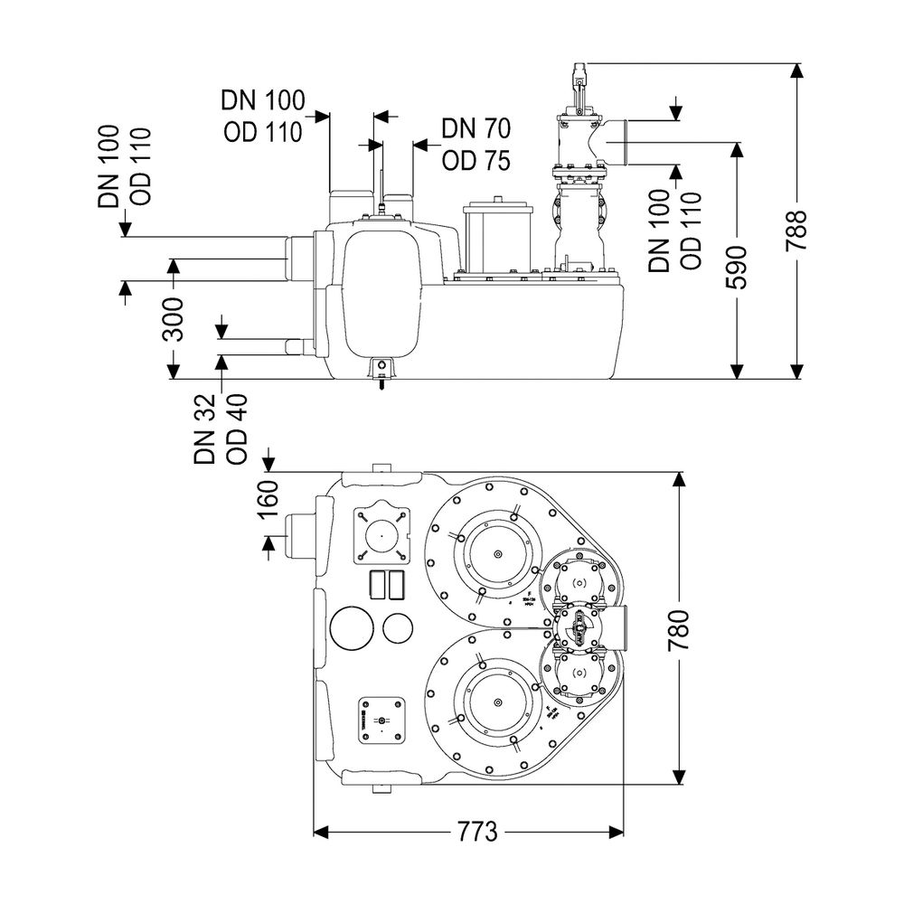 Kessel Hebeanlage Aqualift F Duo Standard SPF 3000-S1, Schieber aus Kunststoff... KESSEL-11603 4026092071014 (Abb. 2)