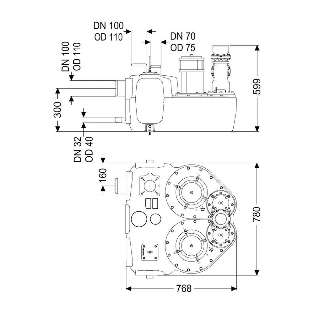 Kessel Hebeanlage Aqualift F Duo Comfort SPF 1400-S1, ohne Schieber... KESSEL-11605 4026092071038 (Abb. 2)