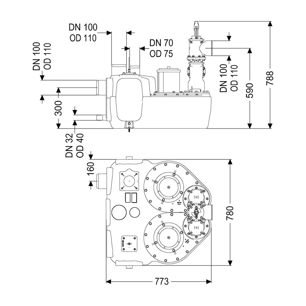 Kessel Hebeanlage Aqualift F Duo Comfort SPF 1500-S1, Schieber aus Kunststoff... KESSEL-11607 4026092071052 (Abb. 2)