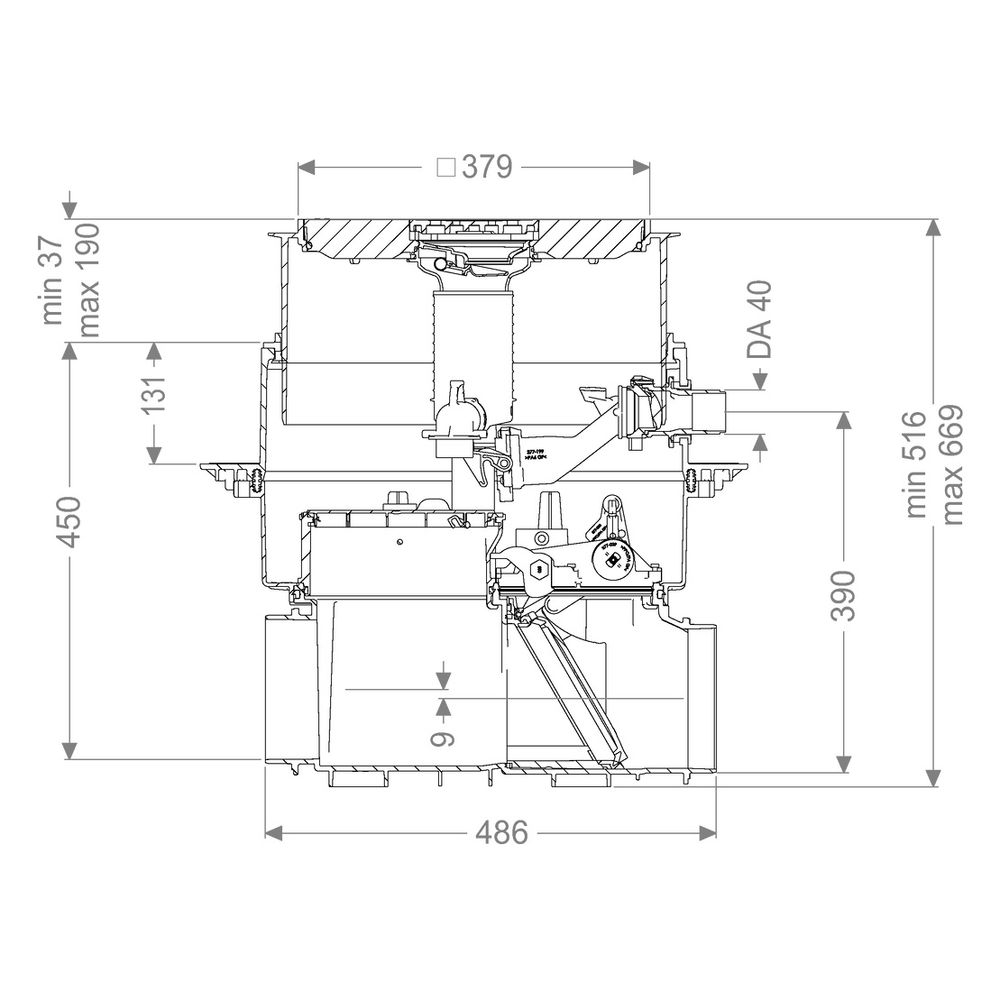 Kessel Rohbaukit Ecolift M Underfloor, 516-669mm, Kunststoff, Schwarz... KESSEL-21000S-RBK 4026092097137 (Abb. 2)