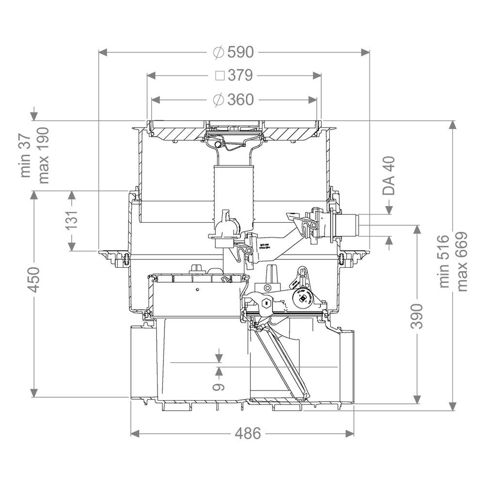 Kessel Rohbaukit Ecolift M Underfloor, 516-669mm, Kunststoff, befliesbar... KESSEL-21000X-RBK 4026092097120 (Abb. 2)