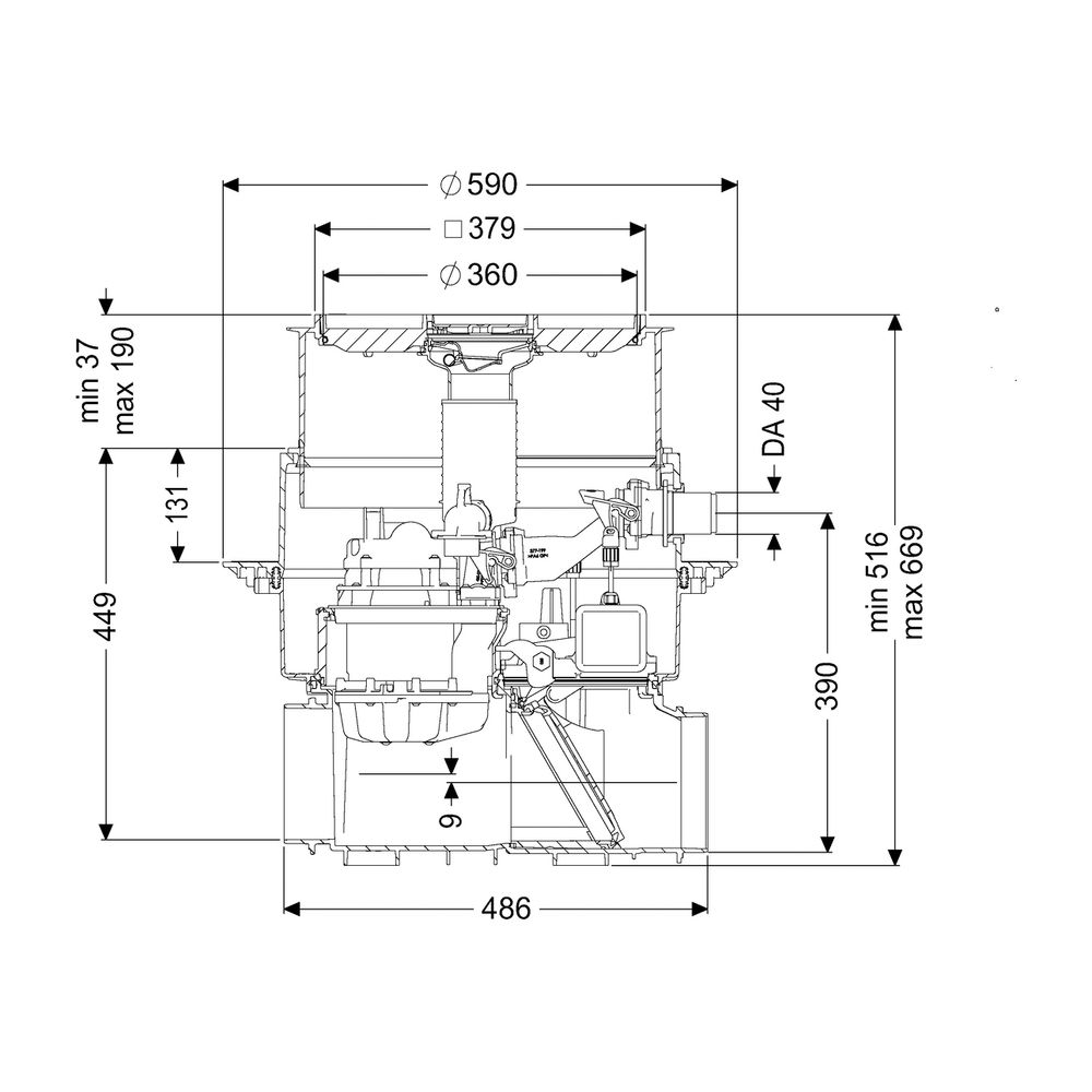 Kessel Rückstauhebeanlage Ecolift ohne Stutzen Bodenplatte, befliesbar... KESSEL-21000X 4026092073056 (Abb. 2)