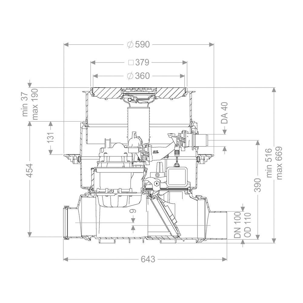 Kessel Rückstauhebeanlage Ecolift DN 100 Bodenplatte, Schwarz... KESSEL-21100S 4026092046807 (Abb. 2)