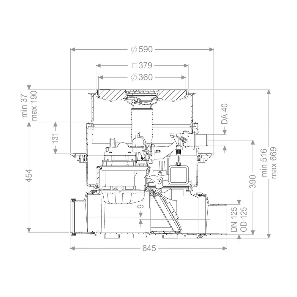 Kessel Rückstauhebeanlage Ecolift DN 125 Bodenplatte, Schwarz... KESSEL-21125S 4026092046814 (Abb. 2)