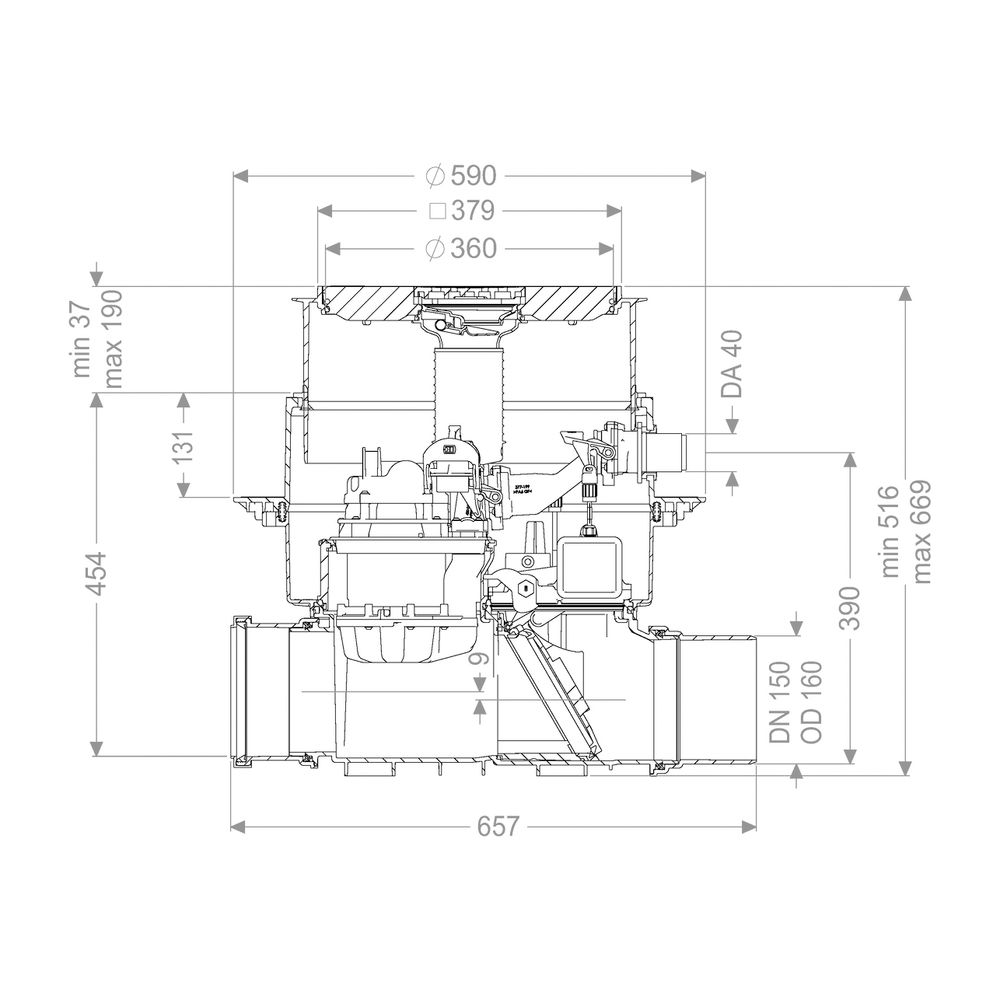 Kessel Rückstauhebeanlage Ecolift DN 150 Bodenplatte, Schwarz... KESSEL-21150S 4026092046821 (Abb. 2)