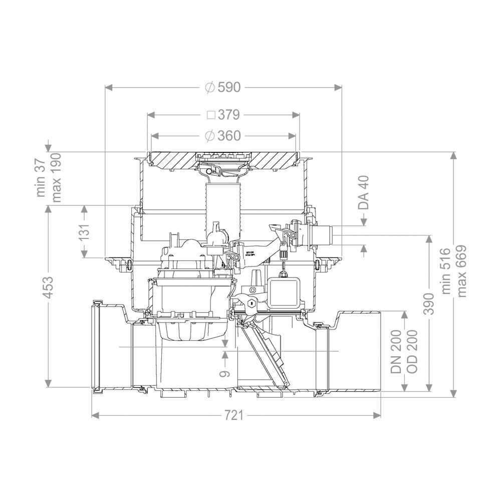 Kessel Rückstauhebeanlage Ecolift DN 200 Bodenplatte, Schwarz... KESSEL-21200S 4026092046838 (Abb. 2)