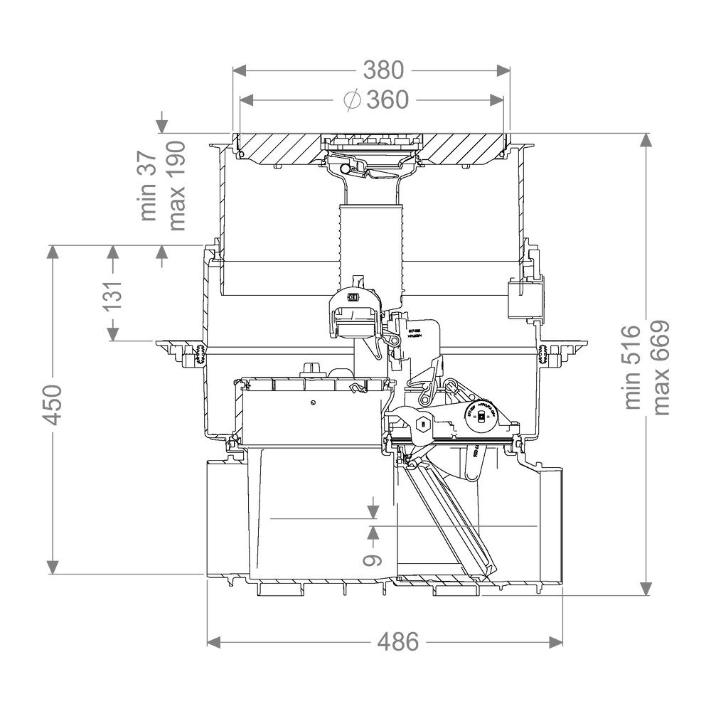 Kessel Rohbaukit Pumpfix M, 516-669mm, Kunststoff, Schwarz, 24000S-RBK... KESSEL-24000S-RBK 4026092097069 (Abb. 2)