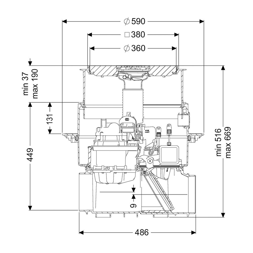 Kessel Rückstaupumpanlage Pumpfix F ohne Stutzen Bodenplatte, Schwarz... KESSEL-24000S 4026092053904 (Abb. 2)