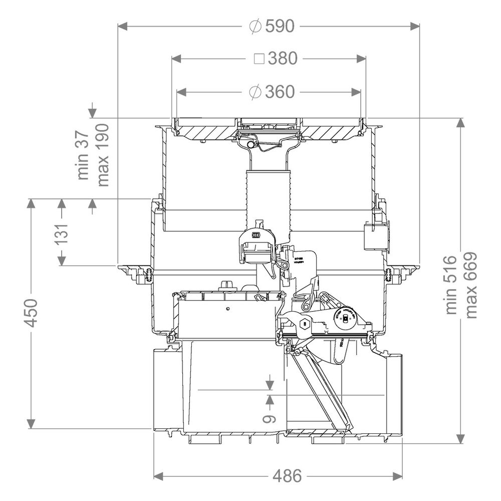Kessel Rohbaukit Pumpfix M, 516-669mm, Kunststoff, Schwarz... KESSEL-24000X-RBK 4026092097052 (Abb. 2)