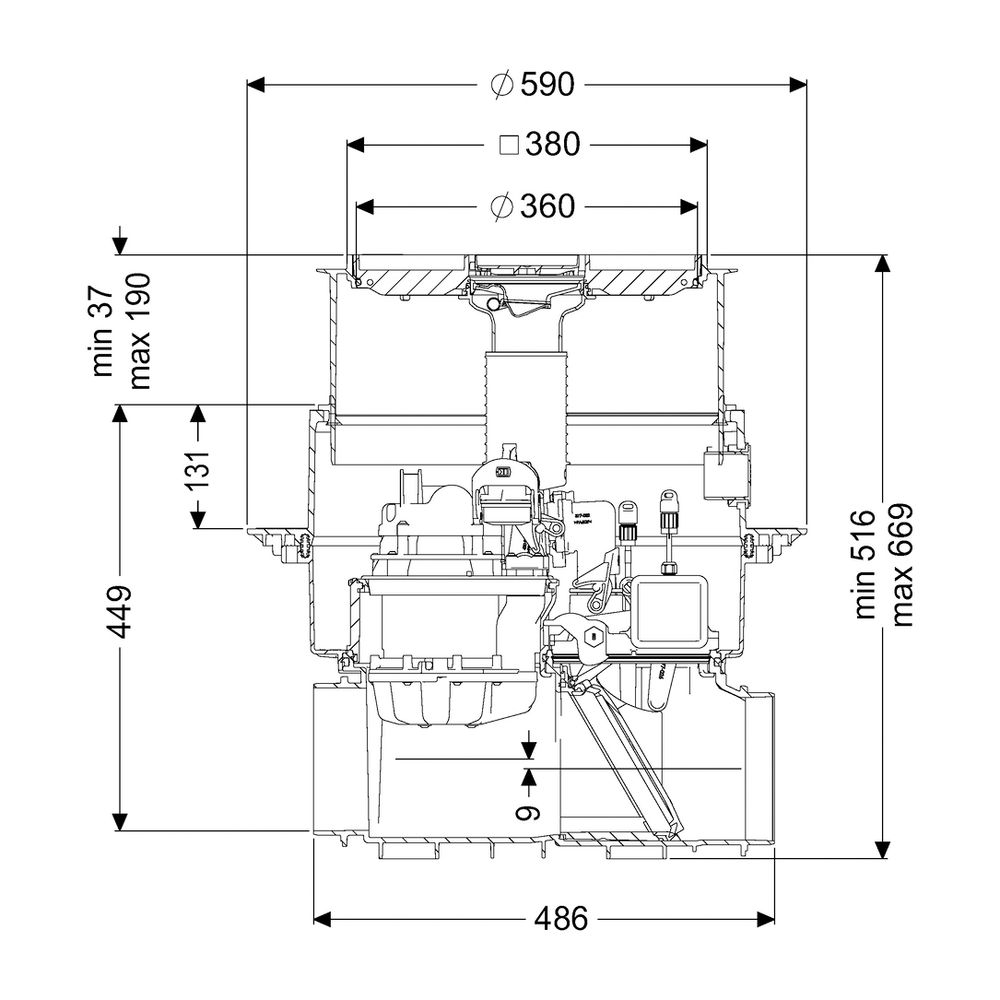 Kessel Rückstaupumpanlage Pumpfix F ohne Stutzen Bodenplatte, befliesbar... KESSEL-24000X 4026092072998 (Abb. 2)