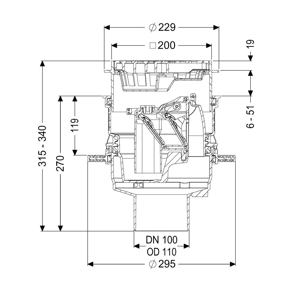 Kessel Kellerablauf Universale Plus Schwarz, Rückstauverschluss, wasserundurchlässig, Aus... KESSEL-27631 4026092096864 (Abb. 2)