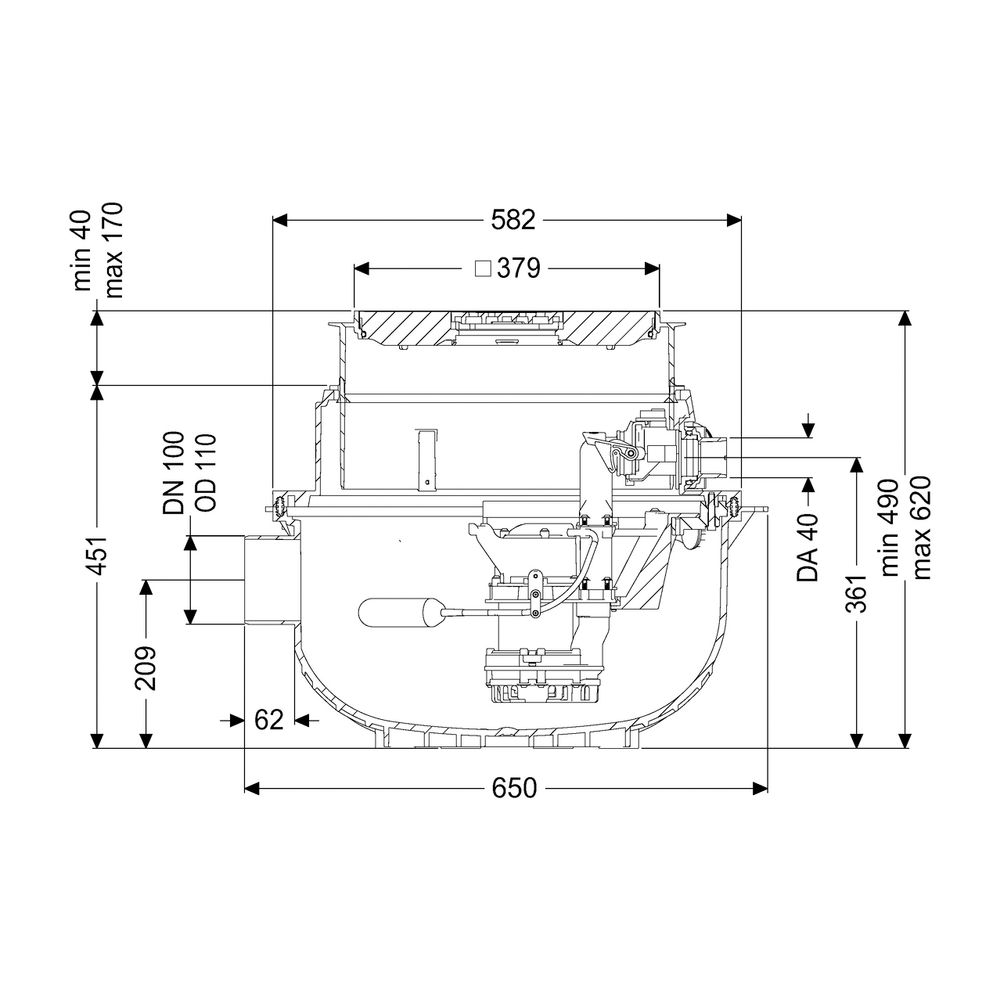 Kessel Hebeanlage Aqualift S Compact Mono GTF 500 Bodenplatte... KESSEL-280500S 4026092082584 (Abb. 2)