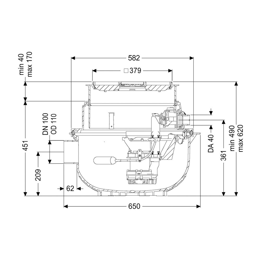 Kessel Hebeanlage Aqualift S Compact Mono GTF 500 Bodenplatte, befliesbar... KESSEL-280500X 4026092082577 (Abb. 2)