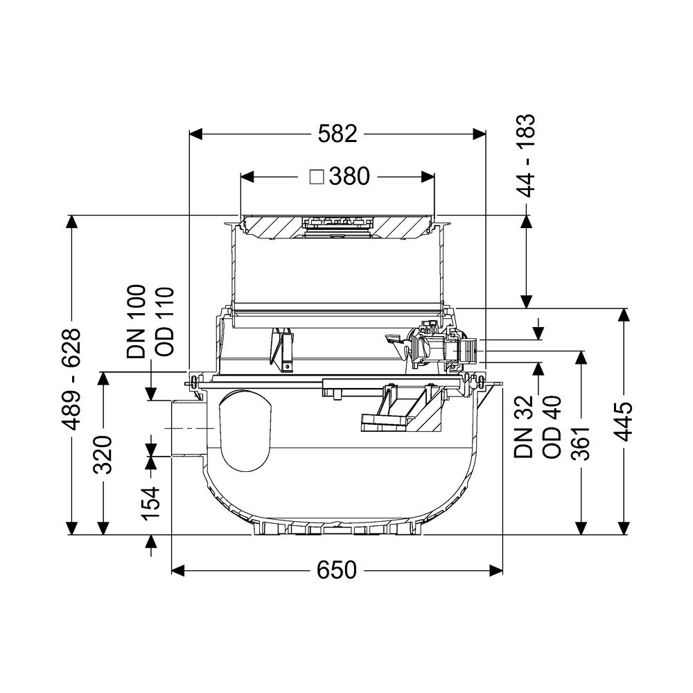 Kessel Rohbaukit Aqualift M GTF 1200 Mono, 490-620mm, PE, Schwarz... KESSEL-280501S-RBK 4026092106945 (Abb. 2)