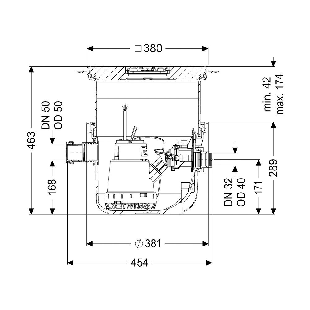 Kessel Hebeanlage Minilift S KTP 300 resistant, Bodenplatte, Schwarz... KESSEL-280570SC 4026092093511 (Abb. 2)