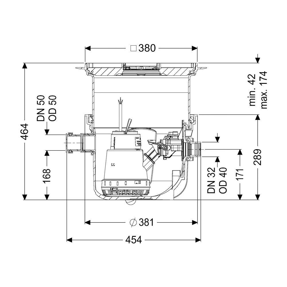 Kessel Hebeanlage Minilift S KTP 300 resistant, Bodenplatte, befliesbar... KESSEL-280570XC 4026092093504 (Abb. 2)