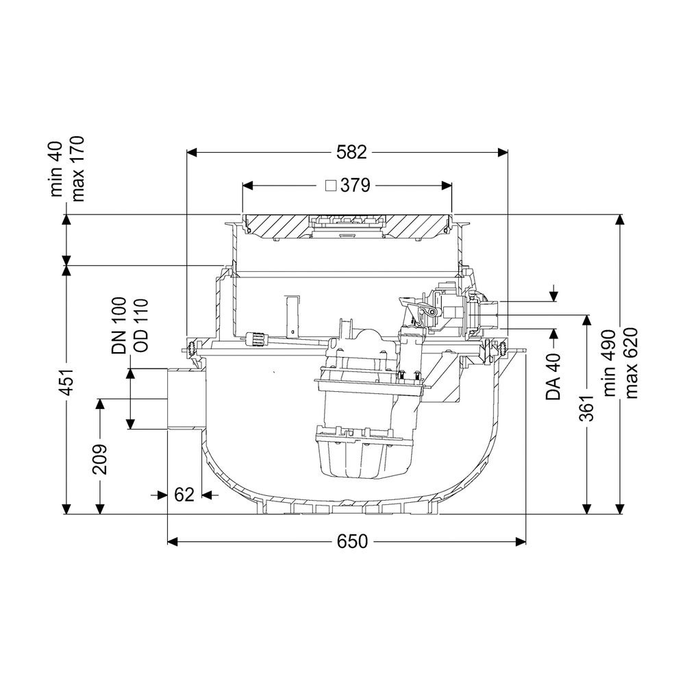 Kessel Hebeanlage Aqualift S Compact Mono GTF 1200 Bodenplatte, Schwarz... KESSEL-281200S 4026092082621 (Abb. 2)