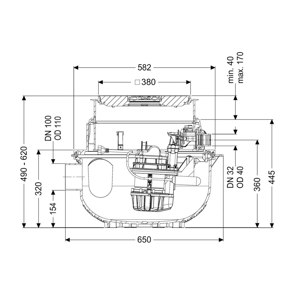 Kessel Hebeanlage Aqualift S Compact Mono GTF 1200 resistent, Bodenpl, Schwarz... KESSEL-281200SC 4026092093719 (Abb. 2)