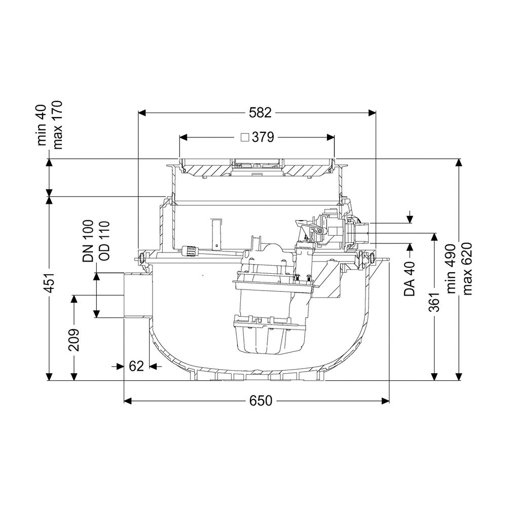 Kessel Hebeanlage Aqualift S Compact Mono GTF 1200 Bodenplatte, befliesbar... KESSEL-281200X 4026092082614 (Abb. 2)