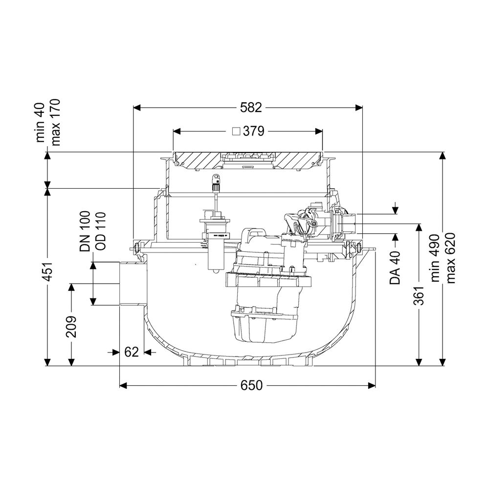 Kessel Hebeanlage Aqualift S Compact Duo GTF 1200 Bodenplatte, Schwarz... KESSEL-281230S 4026092082744 (Abb. 2)