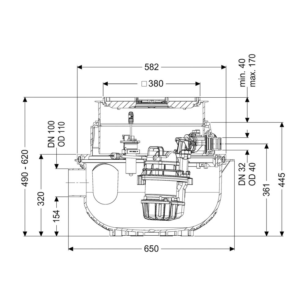 Kessel Hebeanlage Aqualift S Compact Duo GTF 1200 resistent, Bodenplatte, befliesbar... KESSEL-281230XC 4026092093757 (Abb. 2)