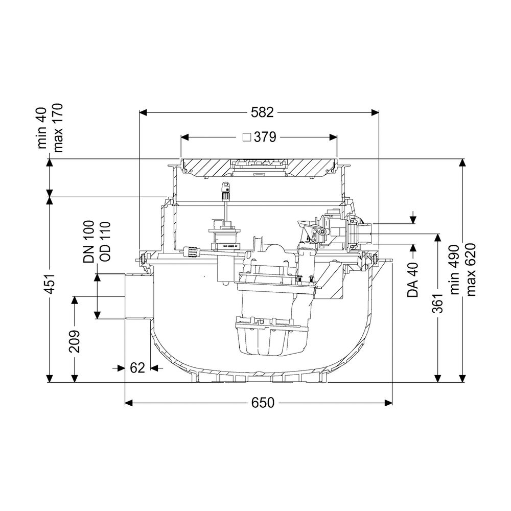 Kessel Hebeanlage Aqualift S Compact Tronic GTF 1200 Bodenplatte, Schwarz... KESSEL-281250S 4026092082683 (Abb. 2)