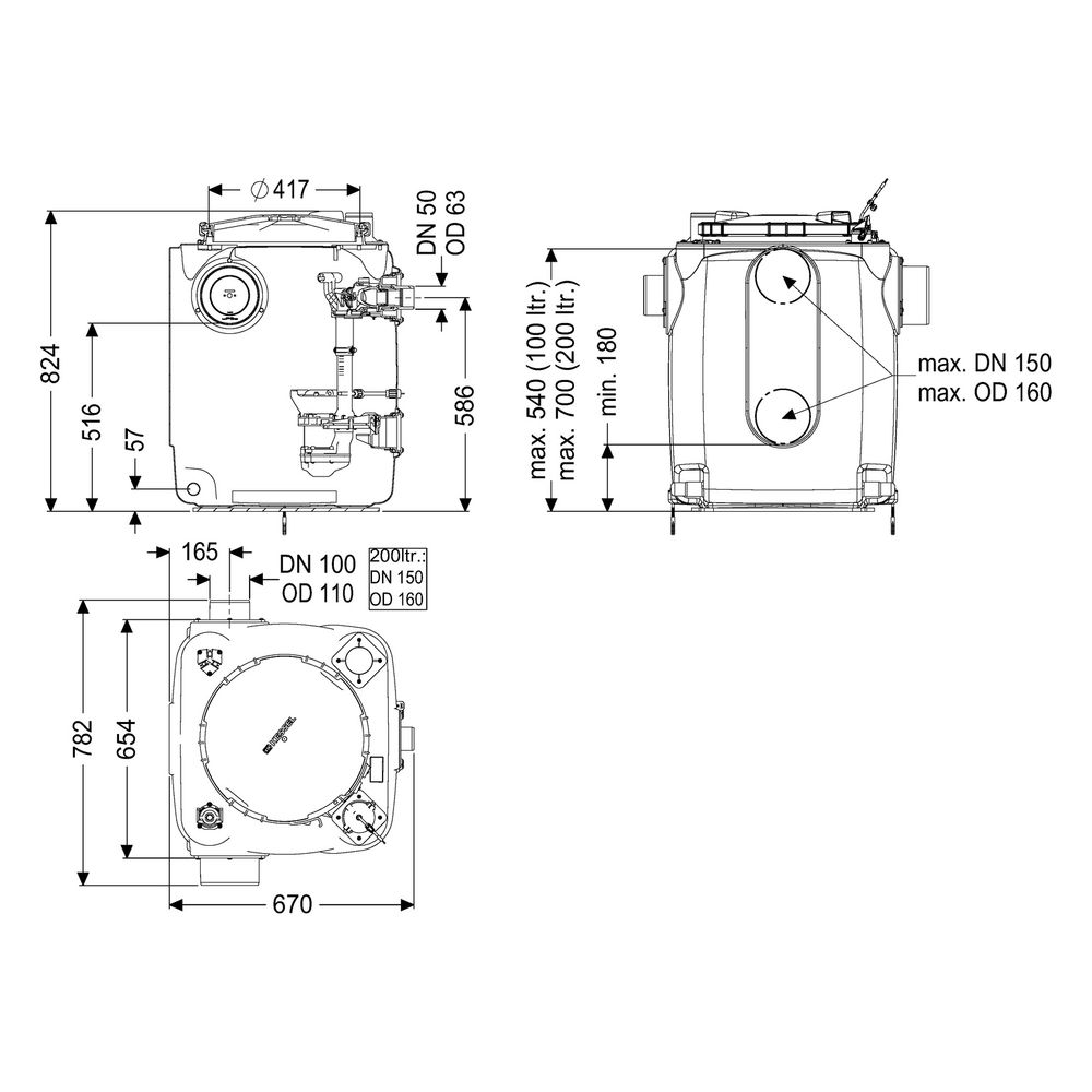 Kessel Hebeanlage Aqualift 200 Duo GTF 600, 12m3/h, max. Förderhöhe 8m, Kunststoff, Schw... KESSEL-28517C 4026092113042 (Abb. 2)