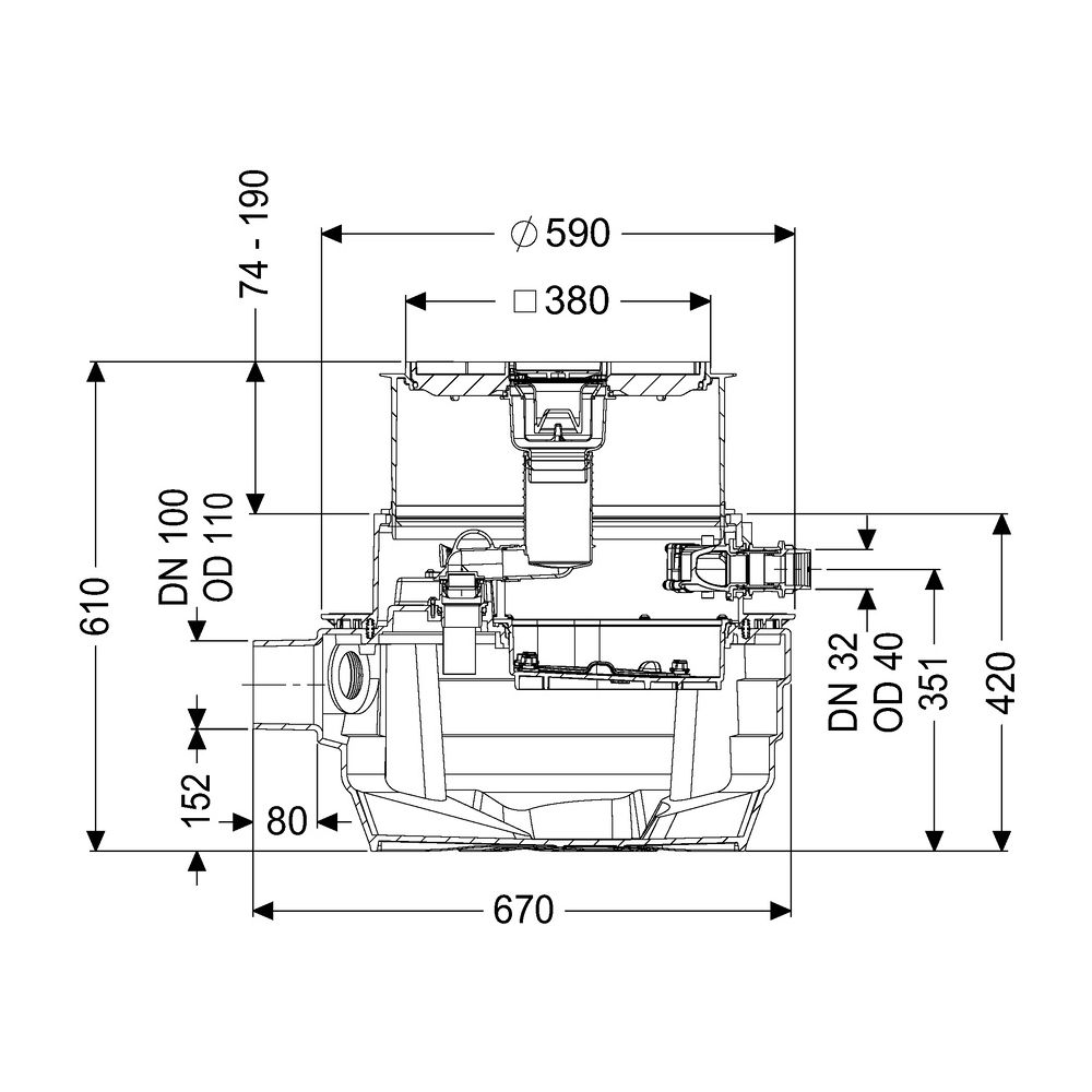 Kessel Rohbaukit Aqualift M, 490-600mm, Kunststoff, Schwarz... KESSEL-28700S-RBK 4026092106846 (Abb. 2)