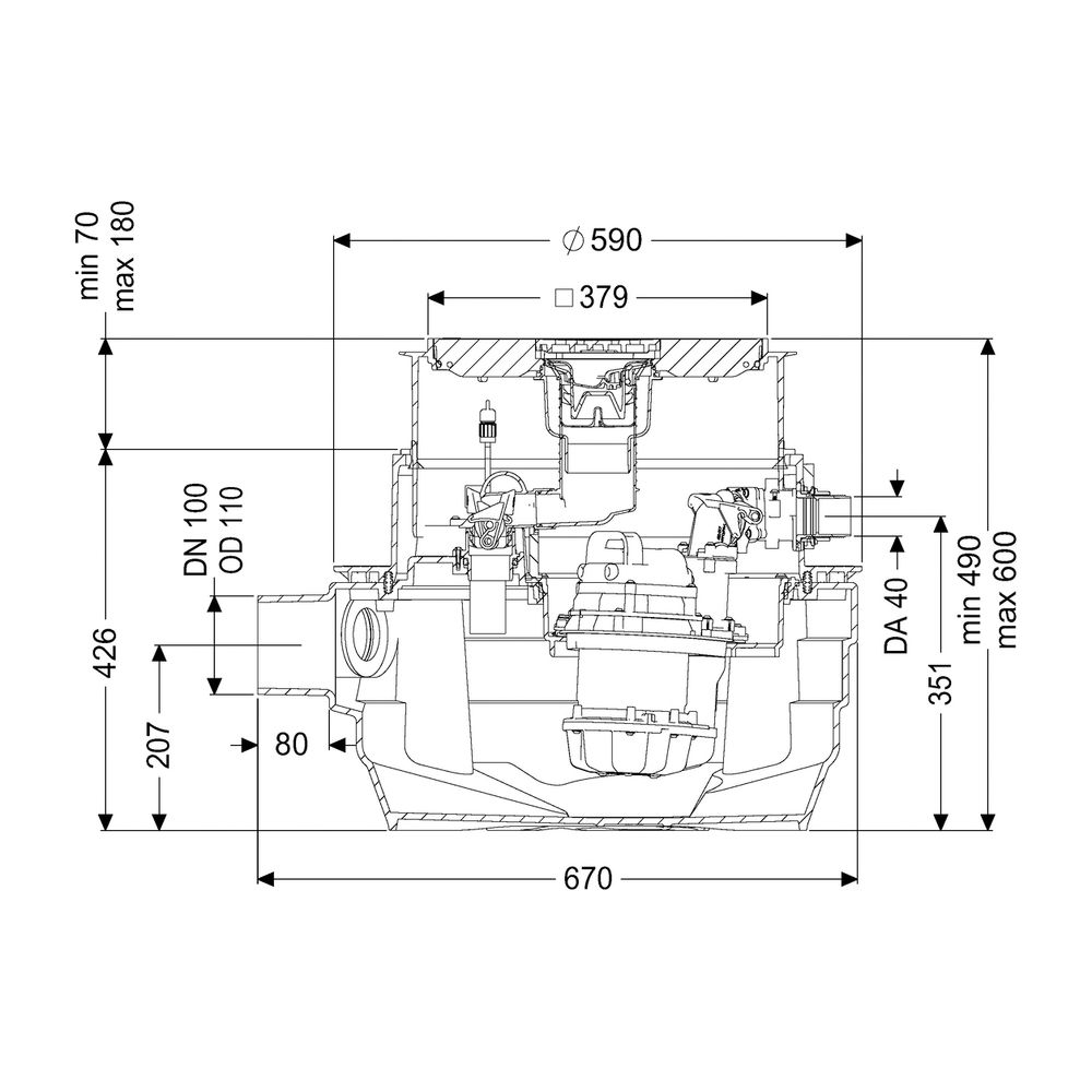 Kessel Hebeanlage Aqualift F Compact Mono SPZ 1000-S3 Bodenplatte, Schwarz... KESSEL-28701S 4026092073063 (Abb. 2)