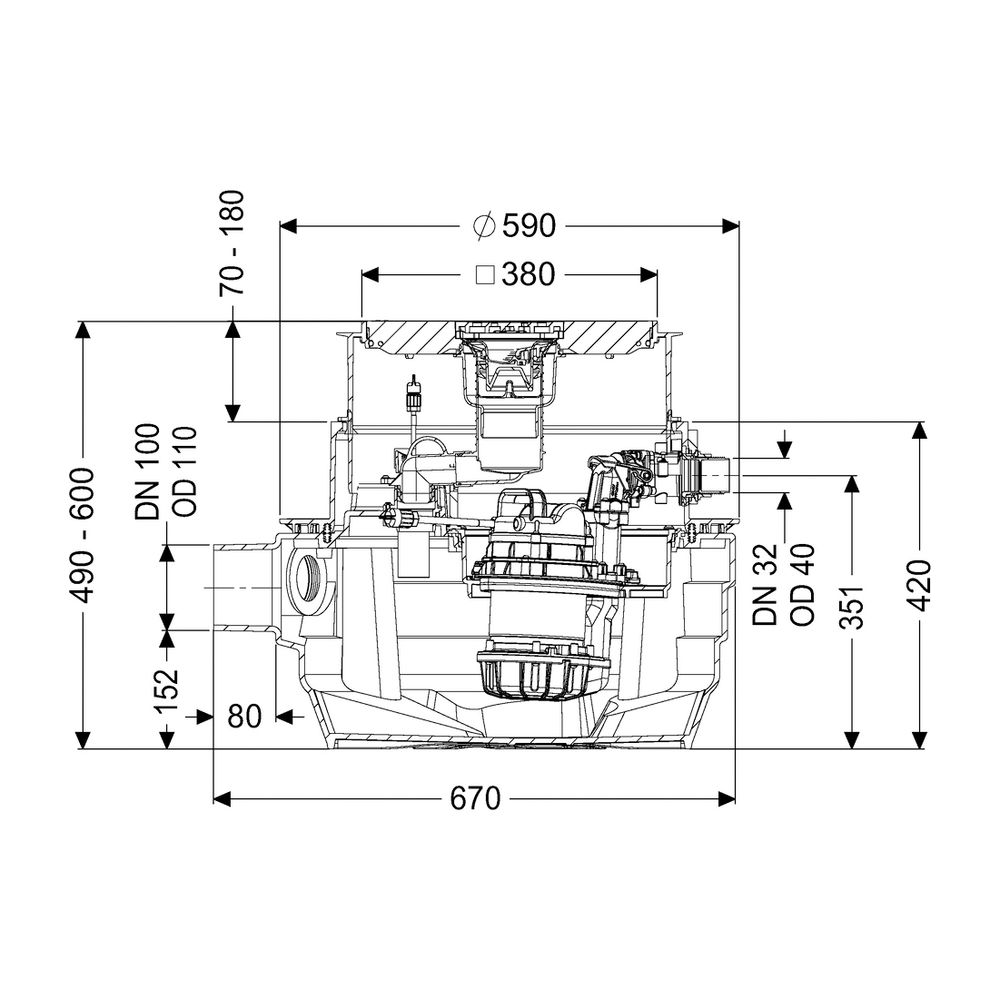 Kessel Hebeanlage Aqualift F Compact Mono SPZ 1000 resistent, Bodenplatte, Schwarz... KESSEL-28701SC 4026092093658 (Abb. 2)