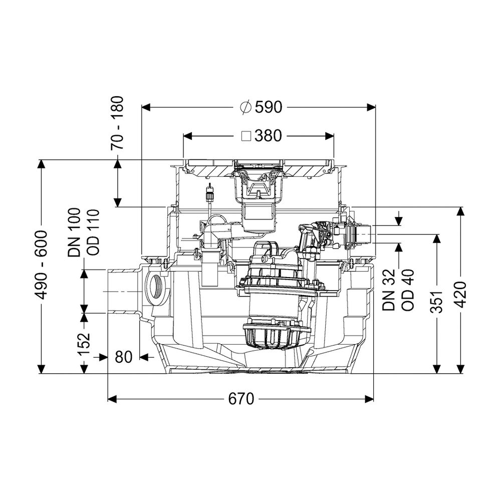 Kessel Hebeanlage Aqualift F Compact Mono SPZ 1000 Bodenplatte, befliesbar... KESSEL-28701X 4026092093382 (Abb. 2)