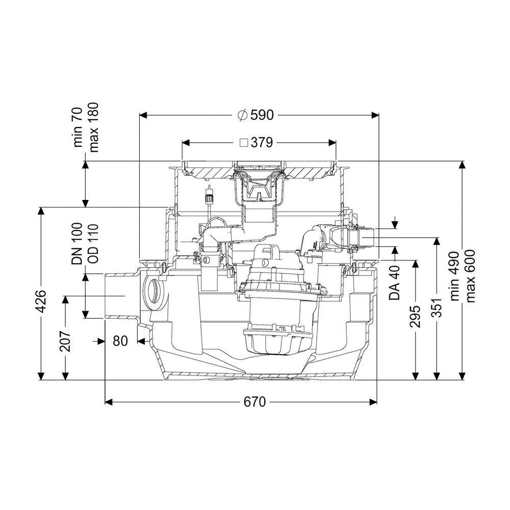 Kessel Hebeanlage Aqualift F Compact Mono SPZ 1000 resistent, Bodenplatte, befliesbar... KESSEL-28701XC 4026092093641 (Abb. 2)