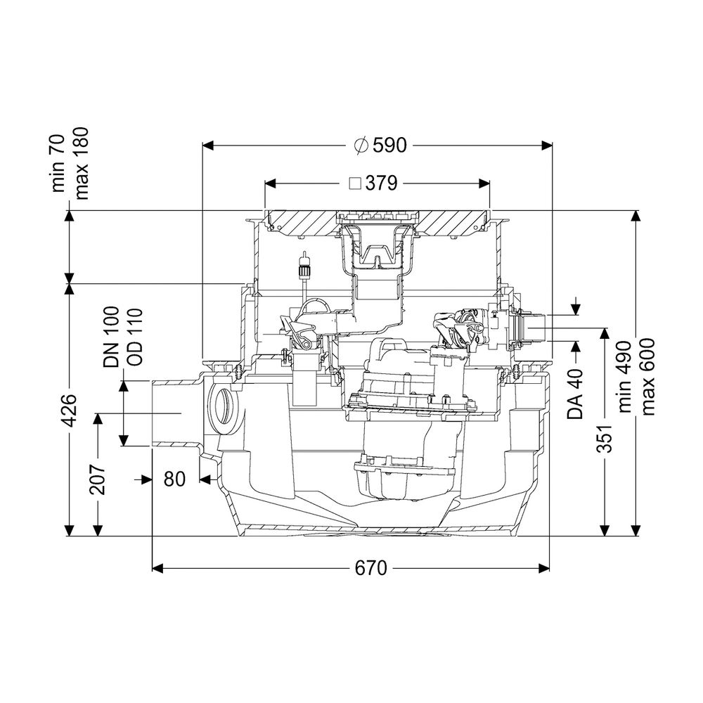 Kessel Hebeanlage Aqualift F Compact Duo SPZ 1000-S3 Bodenplatte, Schwarz... KESSEL-28704S 4026092073070 (Abb. 2)