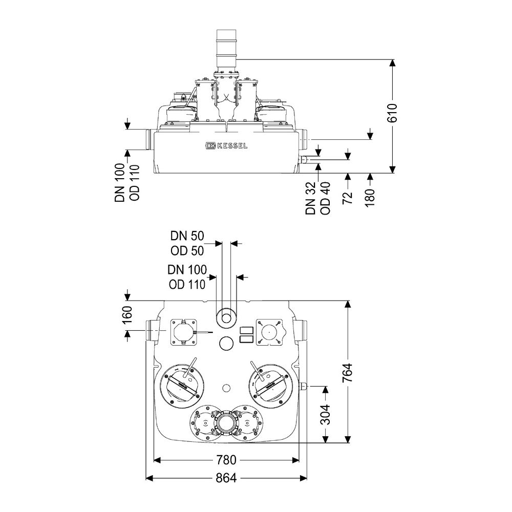 Kessel Hebeanlage Aqualift L Duo SPF 1700-S3, 36m3/h, max. Förderhöhe 12m, Kunststoff, Sc... KESSEL-28747 4026092112823 (Abb. 2)