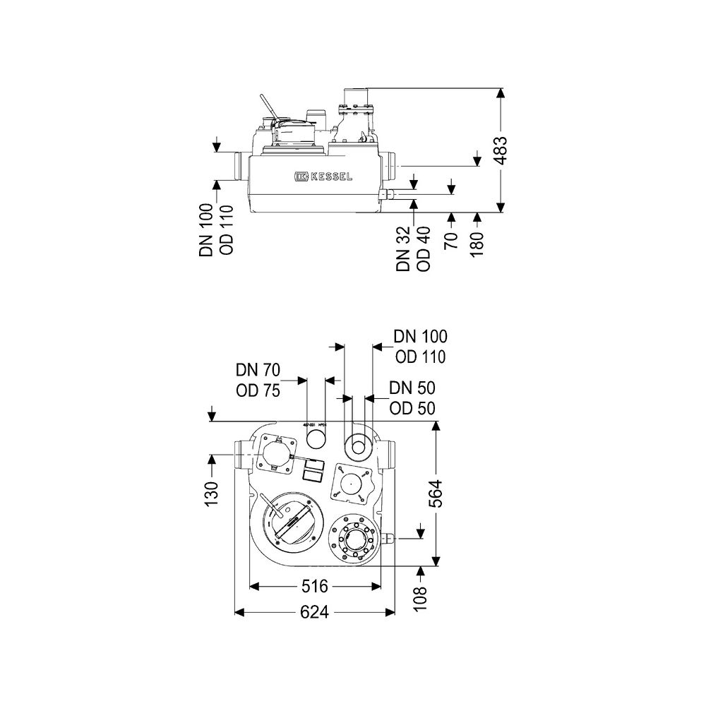 Kessel Hebeanlage Aqualift L Mono SPF 1700-S3, 230V, max. Förderhöhe 12m, Kunststoff, Sch... KESSEL-28748 4026092112816 (Abb. 2)