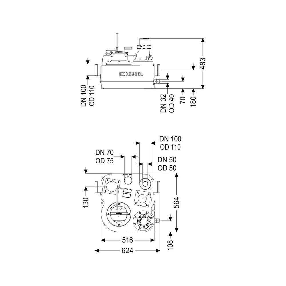 Kessel Hebeanlage Aqualift L Mono SPF 2900, 400V, max. Förderhöhe 9,2m, Kunststoff, Schwa... KESSEL-28898 4026092095782 (Abb. 2)