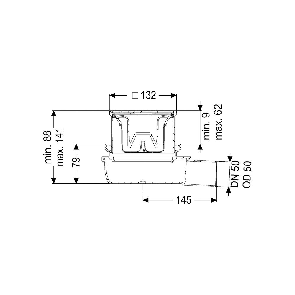 Kessel Bodenablauf Der Ultraflache 79 DN 50 Designrost Kessel... KESSEL-44700.62 4026092080924 (Abb. 2)