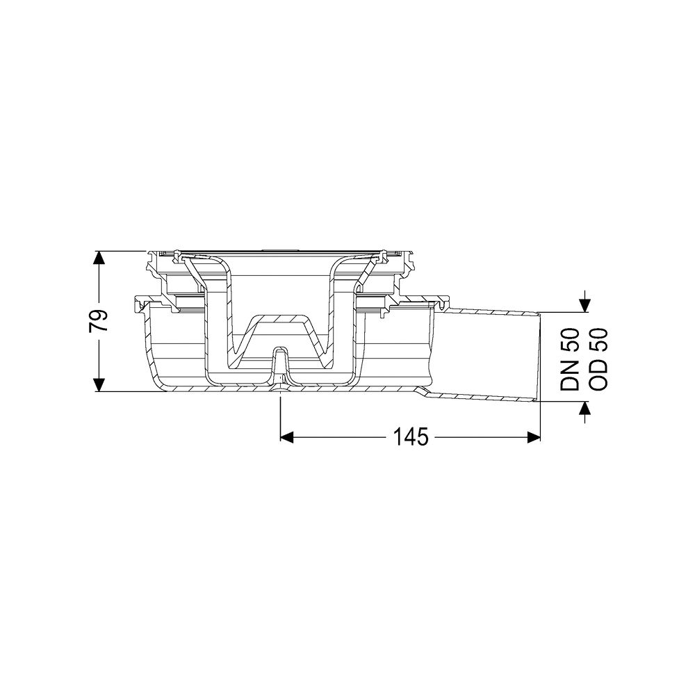 Kessel Grundkörper Der Ultraflache 79 DN 50, Geruchsverschluss 50mm... KESSEL-44700 4026092080733 (Abb. 2)